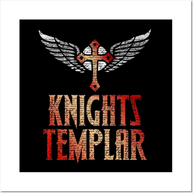 Knights Templar insignia / The crusader / Cross and wings vintage style Wall Art by Naumovski